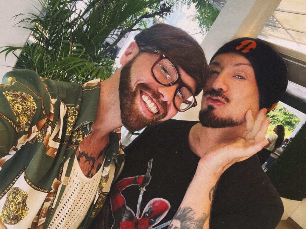 Recording in Roy Hay's studio with Culture Club's Boy George