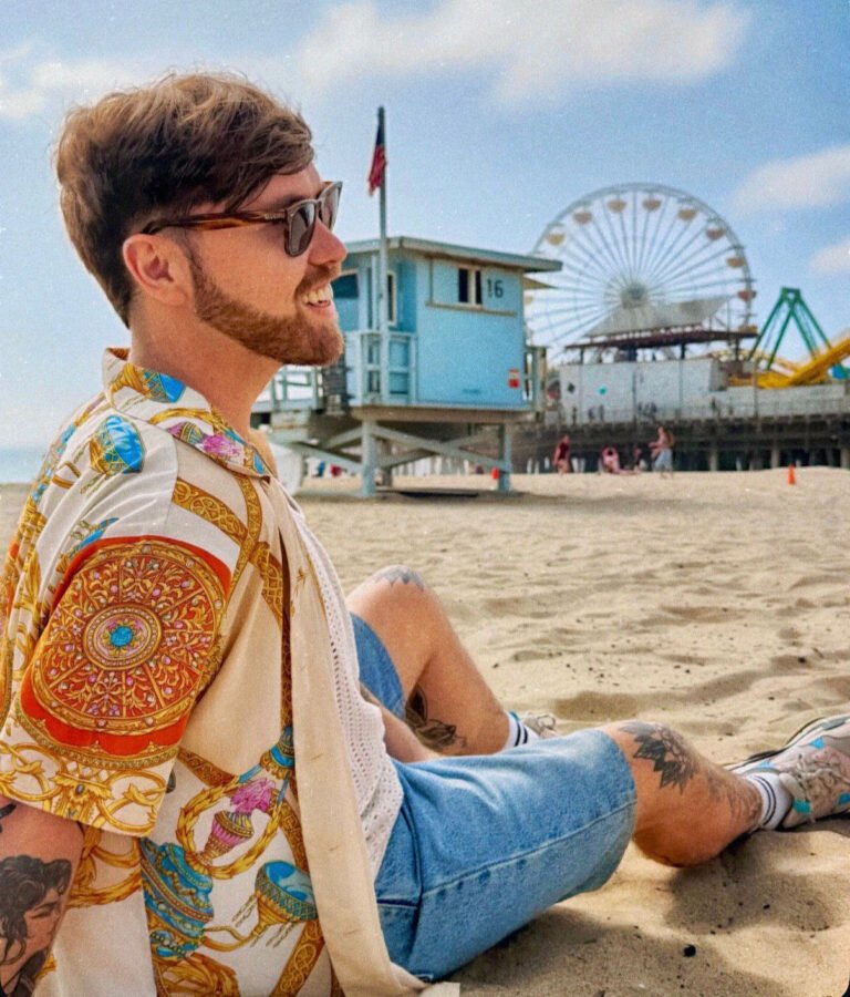 Nick Celino on the beach in LA